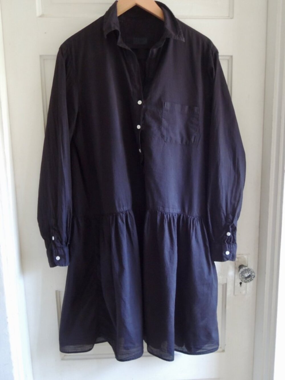 Grayson The Changemaker Black Tissue Cotton Shirt Dress 3 (M)